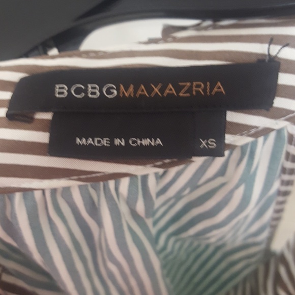 BCBGMAXAZRIA Silk Blouse Striped Tank - Picture 3 of 6